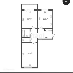 Продается 2-комн. квартира, 50,4 м²
