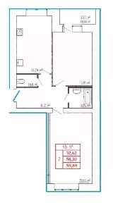 Продается 2-комн. квартира, 58,3 м²