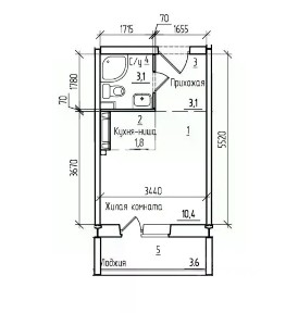 Продается студия, 22 м²