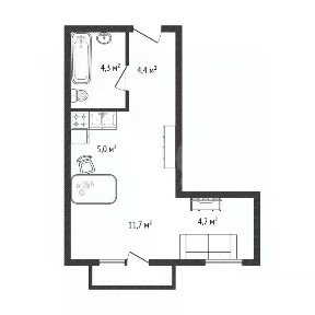 Продается студия, 30 м²