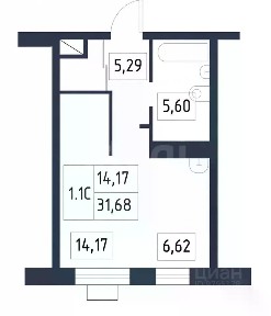 Продается студия, 32 м²