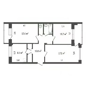 Продается 3-комн. квартира, 65,8 м²