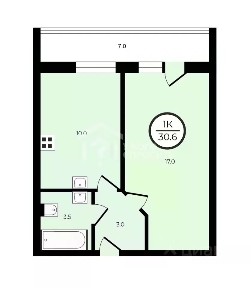 Продается 1-комн. квартира, 30,6 м²