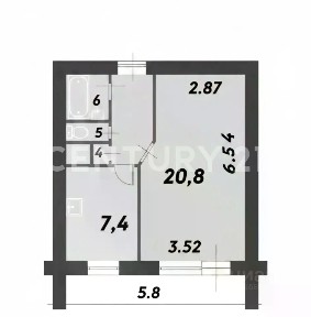 Сдается 1-комн. квартира, 35,8 м²