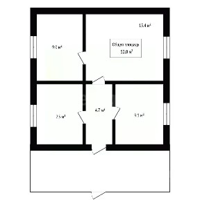 Продается 50% часть дома, 52 м²