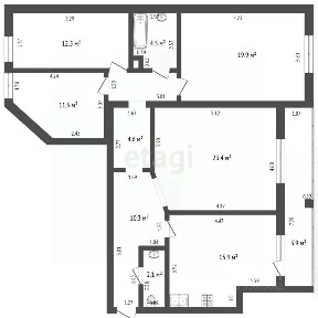 Продается 4-комн. квартира, 108,6 м²