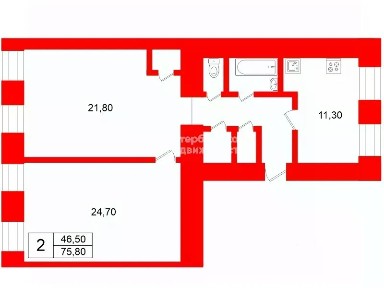 Продается 2-комн. квартира, 75,8 м²