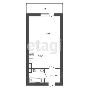Сдается студия, 28 м²
