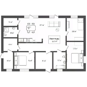 Продается 1-этажный дом, 127 м²