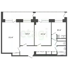 Продается 3-комн. квартира, 72 м²