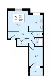 Продается 2-комн. квартира, 62,2 м²