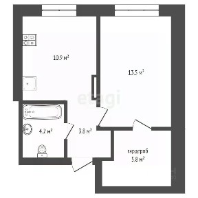 Продается 1-комн. квартира, 38,2 м²
