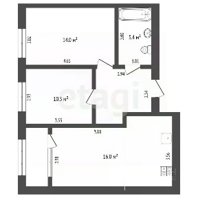 Продается 2-комн. квартира, 61,5 м²