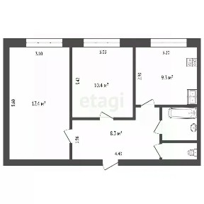 Продается 2-комн. квартира, 50,6 м²