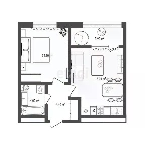 Продается 1-комн. квартира, 38,9 м²