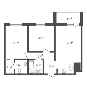 Продается 2-комн. квартира, 64,9 м²