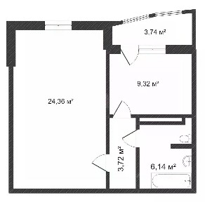 Продается 1-комн. квартира, 43,5 м²