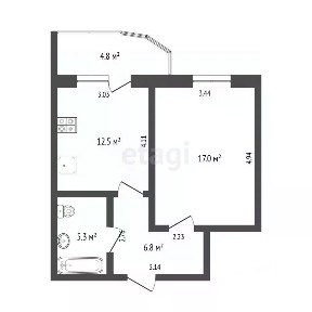 Продается 1-комн. квартира, 41,6 м²