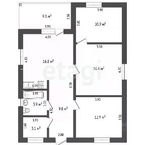 Продается 1-этажный дом, 85,3 м²