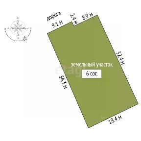 Продается 1-этажный дом, 56 м²