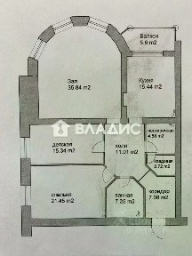 Продается 3-комн. квартира, 124 м²