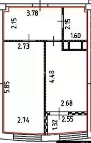 Продается 1-комн. квартира, 45,4 м²