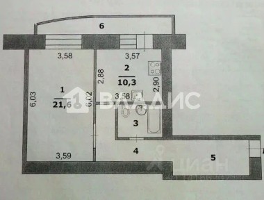 Продается 1-комн. квартира, 49,3 м²
