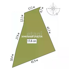 Продается участок, 13,84 сот.