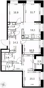 Продается помещение свободного назначения, 2,6 м²
