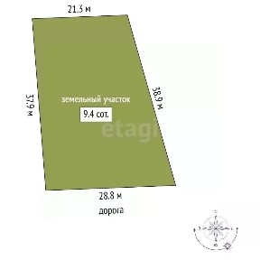 Продается участок, 9,4 сот.