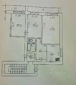 Продается 3-комн. квартира, 57,9 м²
