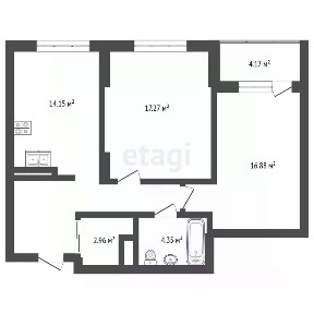 Продается 2-комн. квартира, 65 м²