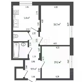 Продается 2-комн. квартира, 59,8 м²