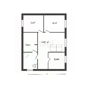 Продается 1/2 часть дома, 80 м²