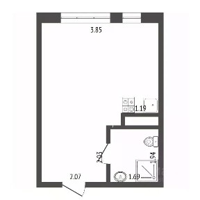Продается студия, 25,5 м²