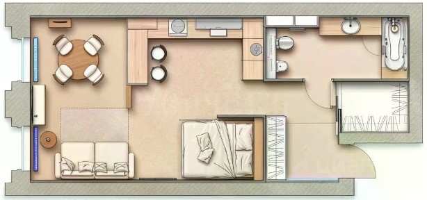 Продаются 1-комн. апартаменты, 52,7 м²