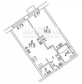 Продается 1-комн. квартира, 45,1 м²