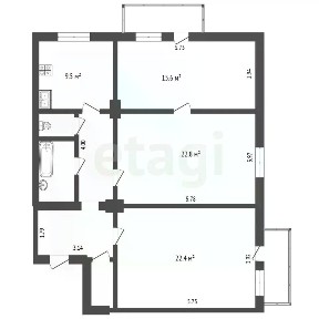 Продается 3-комн. квартира, 88,2 м²