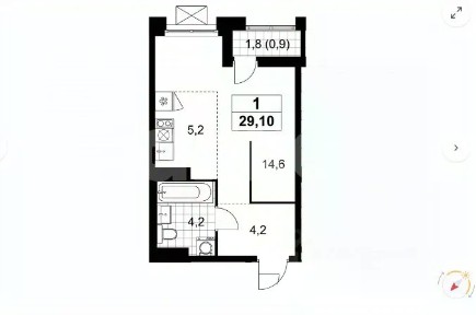 Продается студия, 29,1 м²