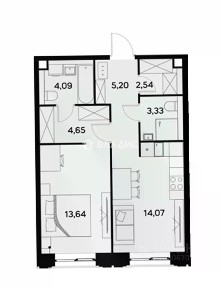 Продается 1-комн. квартира, 47,62 м²