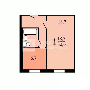 Продается 1-комн. квартира, 32,9 м²