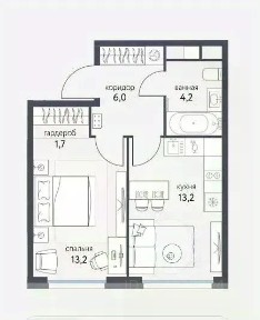 Продается 1-комн. квартира, 38,9 м²