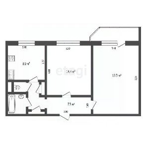 Продается 2-комн. квартира, 54 м²