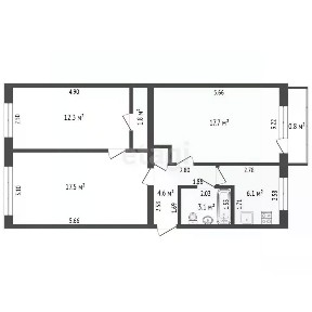 Продается 3-комн. квартира, 63,5 м²