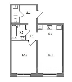Продается 2-комн. квартира, 45,2 м²