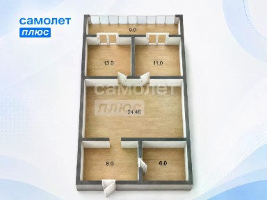 Продается 2-комн. квартира, 62,4 м²