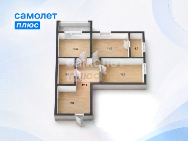 Продается 2-комн. квартира, 61,5 м²