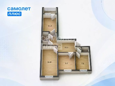 Продается 3-комн. квартира, 61,6 м²