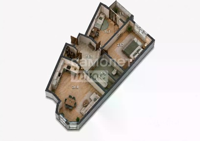 Продается 2-комн. квартира, 82,9 м²