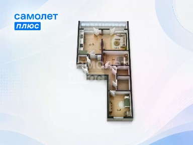 Продается 3-комн. квартира, 66,5 м²